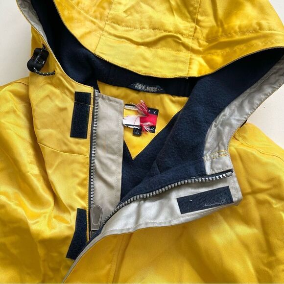 Vtg Tommy Hilfiger Big Flag Logo Gold Hooded Parka Jacket Metallic Mens Size L - Picture 4 of 15